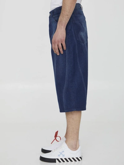 Shop Off-white Body Scan Bermuda Shorts In Blue