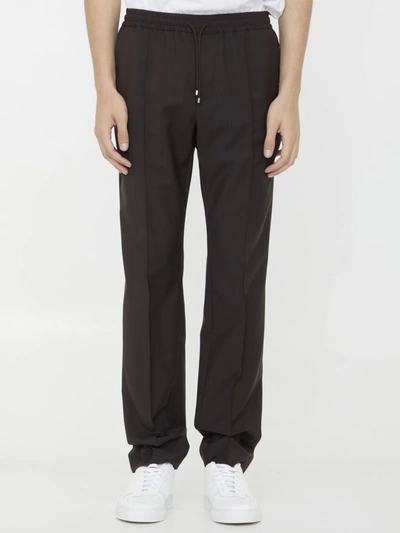 Shop Valentino Brown Wool Joggers