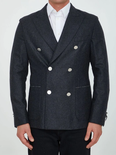 Tonello Grey Wool Jacket In Grey