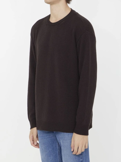 Shop Valentino Brown Cashmere Sweater