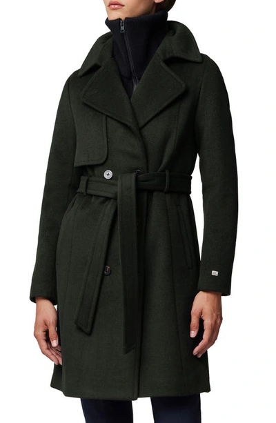 Shop Soia & Kyo Fabianne Belted Wool Blend Coat In Cedar