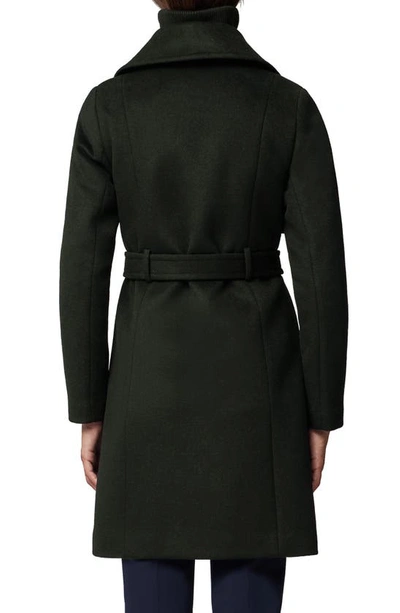 Shop Soia & Kyo Fabianne Belted Wool Blend Coat In Cedar