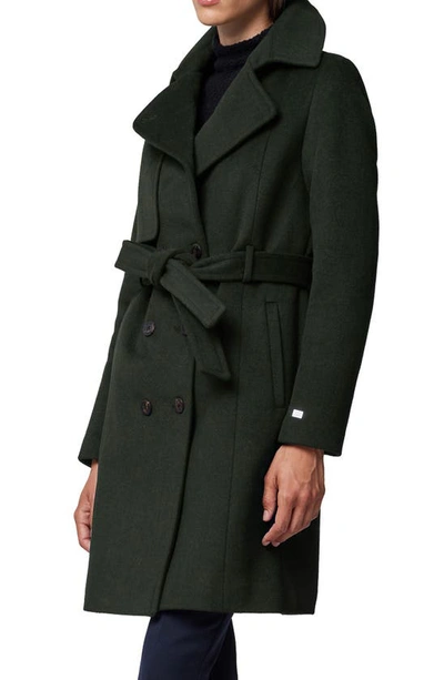 Shop Soia & Kyo Fabianne Belted Wool Blend Coat In Cedar