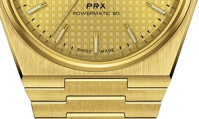 Shop Tissot Prx Powermatic 80 Bracelet Watch, 40mm In Gold
