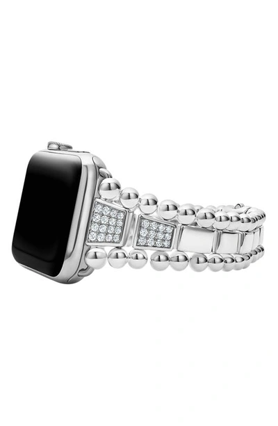 Shop Lagos Smart Caviar Diamond Apple Watch® Watchband In Silver