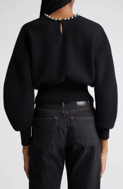 Alexander Wang Ball Chain Detail Wool Blend Sweater In Black