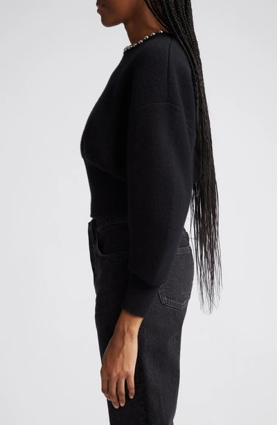 Shop Alexander Wang Ball Chain Detail Wool Blend Sweater In Black