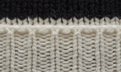 Shop Moncler Kids' Stripe Logo Patch Virgin Wool Beanie In White