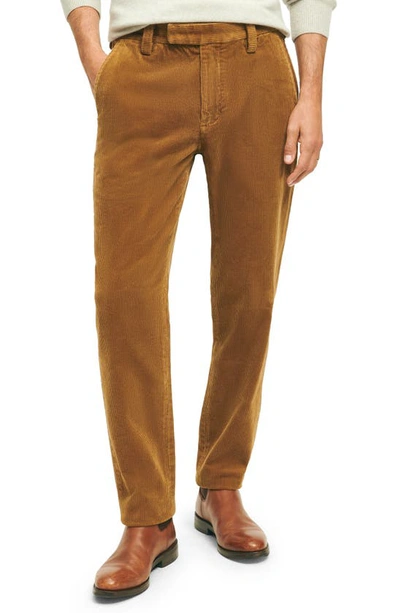 Shop Brooks Brothers Slim Fit Corduroy Pants In Bronze Brown