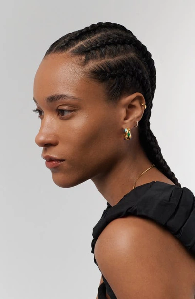 Shop Missoma Molten Stone Chubby Small Hoop Earrings In Gold