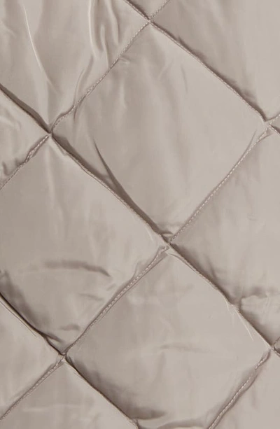 Shop Lucky Brand Quilted Hooded Coat In Taupe