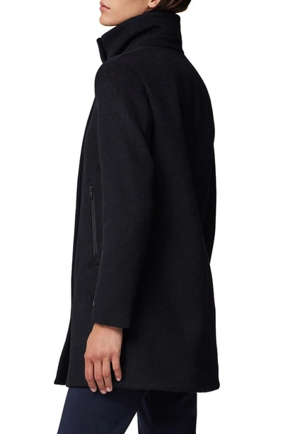 Shop Soia & Kyo Abbi Wool Blend Coat With Removable Quilted Puffer Bib In Black