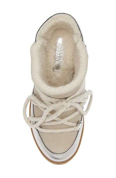 Shop Isabel Marant Nowles Genuine Shearling Lined Bootie In Silver