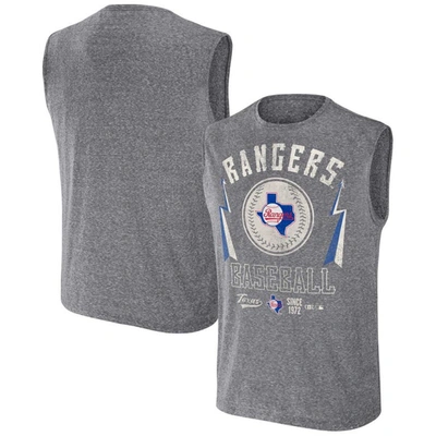 Shop Darius Rucker Collection By Fanatics Charcoal Texas Rangers Relaxed-fit Muscle Tank Top