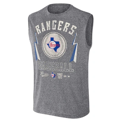 Shop Darius Rucker Collection By Fanatics Charcoal Texas Rangers Relaxed-fit Muscle Tank Top