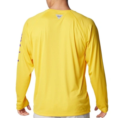 Shop Columbia Gold Lsu Tigers Terminal Tackle Omni-shade Raglan Long Sleeve T-shirt