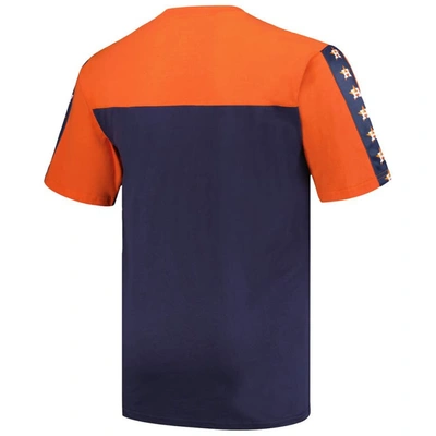 Profile Orange/navy Detroit Tigers Big & Tall Yoke Knit T-shirt