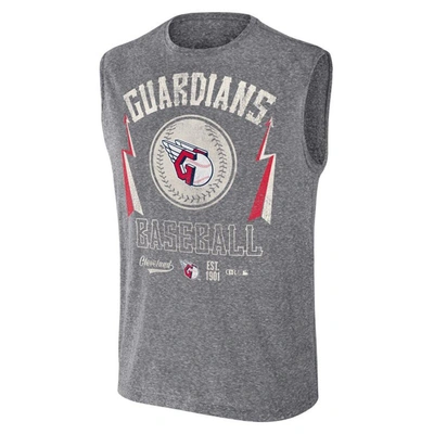 Shop Darius Rucker Collection By Fanatics Charcoal Cleveland Guardians Relaxed-fit Muscle Tank Top