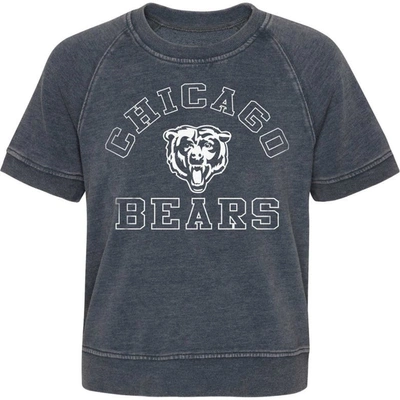Shop Outerstuff Girls Juniors Heather Charcoal Chicago Bears Cheer Squad Raglan T-shirt