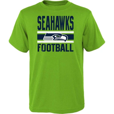 Shop Outerstuff Youth Neon Green/navy Seattle Seahawks Fan Fave T-shirt Combo Set