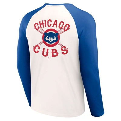 Shop Darius Rucker Collection By Fanatics White/royal Chicago Cubs Team Color Raglan T-shirt
