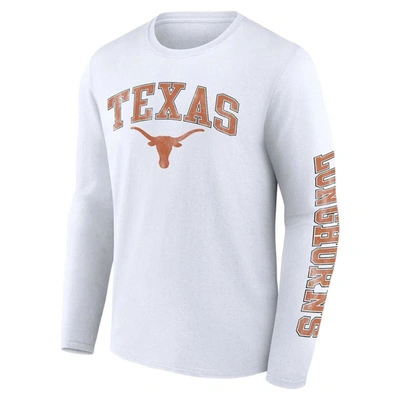Shop Fanatics Branded White Texas Longhorns Distressed Arch Over Logo Long Sleeve T-shirt