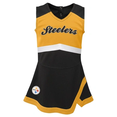 Shop Outerstuff Girls Toddler Black Pittsburgh Steelers Cheer Captain Dress With Bloomers