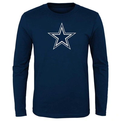 Shop Outerstuff Youth Navy Dallas Cowboys Primary Logo Long Sleeve T-shirt