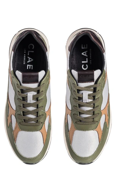 Shop Clae Zuma Sneaker In Olive Leather Camel Walrus