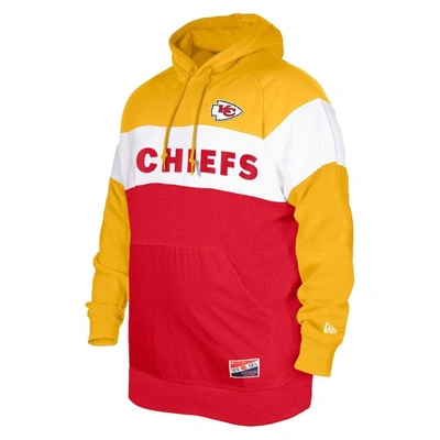 Shop New Era Red Kansas City Chiefs Big & Tall Current Colorblock Pullover Hoodie