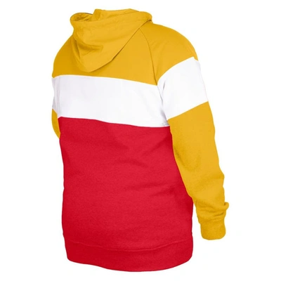 Shop New Era Red Kansas City Chiefs Big & Tall Current Colorblock Pullover Hoodie