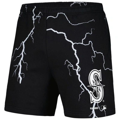 Shop Pleasures Black Seattle Mariners Lightning Shorts