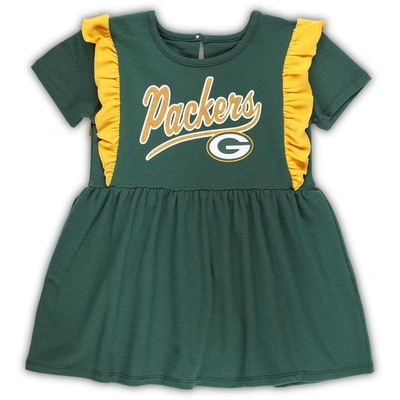 Outerstuff Packers Girls Up Beat Short Medium Green & Gold