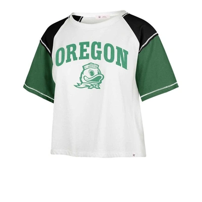 Shop 47 ' White Oregon Ducks Serenity Gia Cropped T-shirt