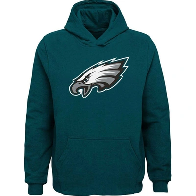 Shop Outerstuff Youth Green Philadelphia Eagles Team Logo Pullover Hoodie