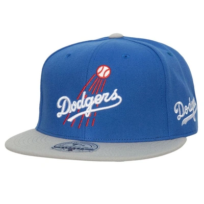 Shop Mitchell & Ness Royal/gray Los Angeles Dodgers Bases Loaded Fitted Hat