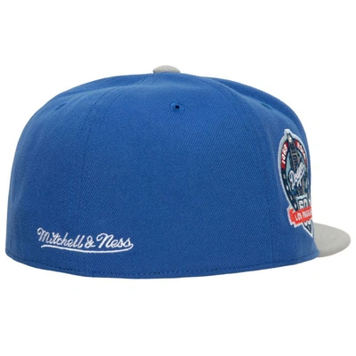 Shop Mitchell & Ness Royal/gray Los Angeles Dodgers Bases Loaded Fitted Hat