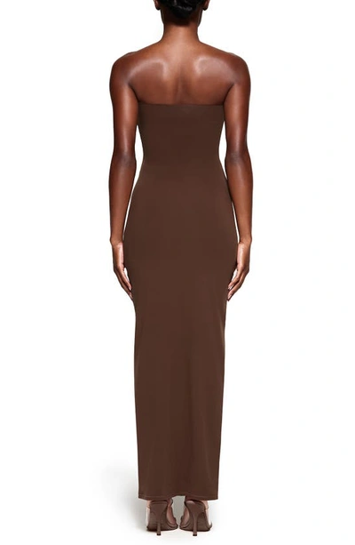 Shop Skims Fits Everybody Strapless Body-con Dress In Cocoa