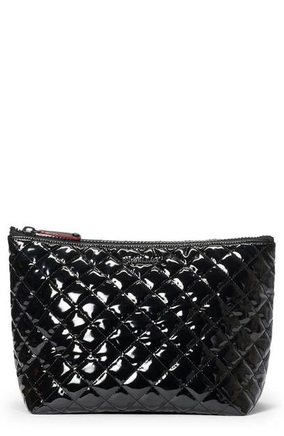 Mz Wallace Large Metro Cosmetics Case In Black Lacquer