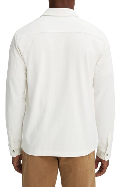 Shop Vince Twill Knit Button-up Shirt In Bone