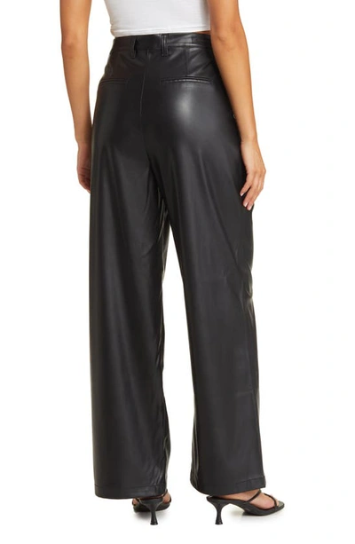 Blanknyc Faux Leather Wide Leg Trousers In Night Party