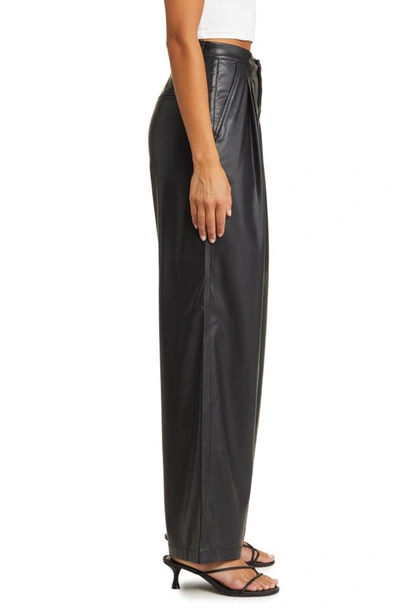 Blanknyc Faux Leather Wide Leg Trousers In Night Party