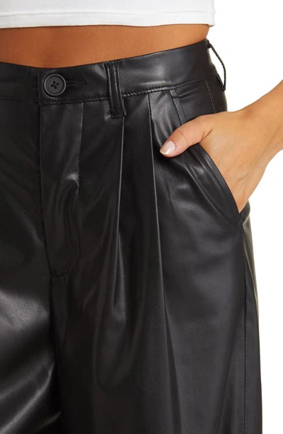 Shop Blanknyc Faux Leather Wide Leg Trousers In Night Party