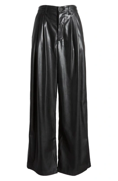 Shop Blanknyc Faux Leather Wide Leg Trousers In Night Party
