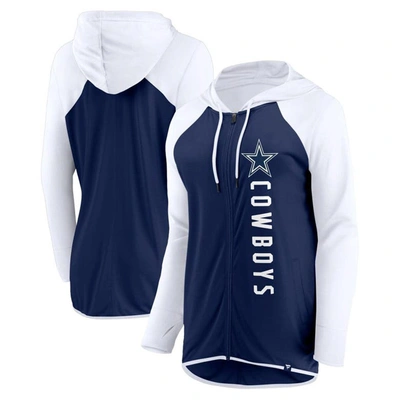 Shop Fanatics Branded Navy/white Dallas Cowboys Forever Fan Full-zip Hoodie