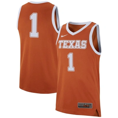 Shop Nike #1 Burnt Orange Texas Longhorns Replica Jersey