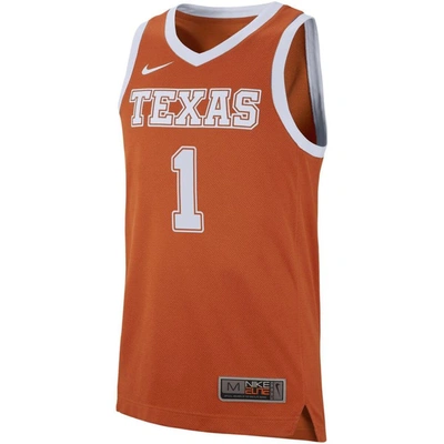 Shop Nike #1 Burnt Orange Texas Longhorns Replica Jersey