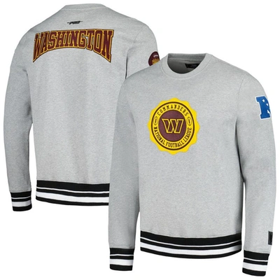 Shop Pro Standard Heather Gray Washington Commanders Crest Emblem Pullover Sweatshirt