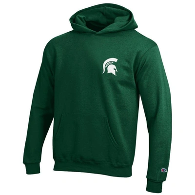 Shop Champion Youth  Green Michigan State Spartans Powerblend Two-hit Pullover Hoodie