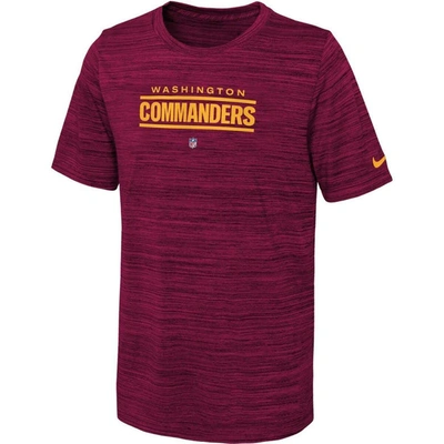 Shop Nike Youth  Burgundy Washington Commanders Sideline Velocity Performance T-shirt